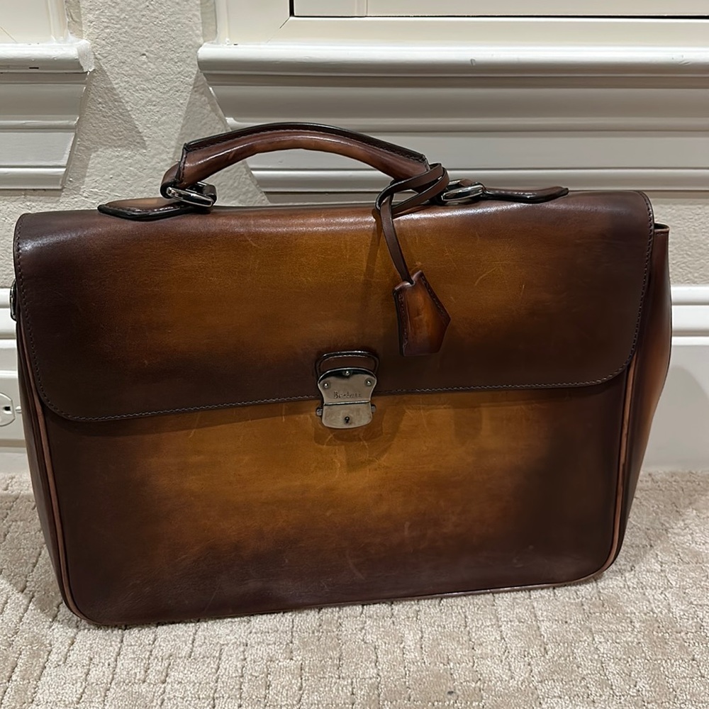 BERLUTI E'Mio Leather Briefcase